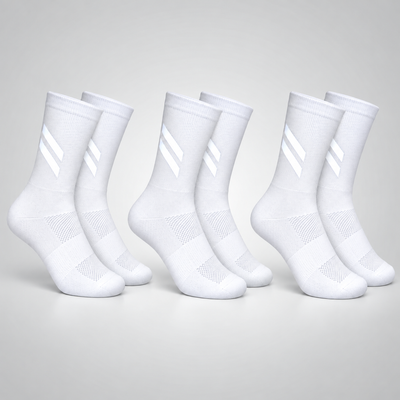 Core Premium Reflective Socks - White (3 Pack)