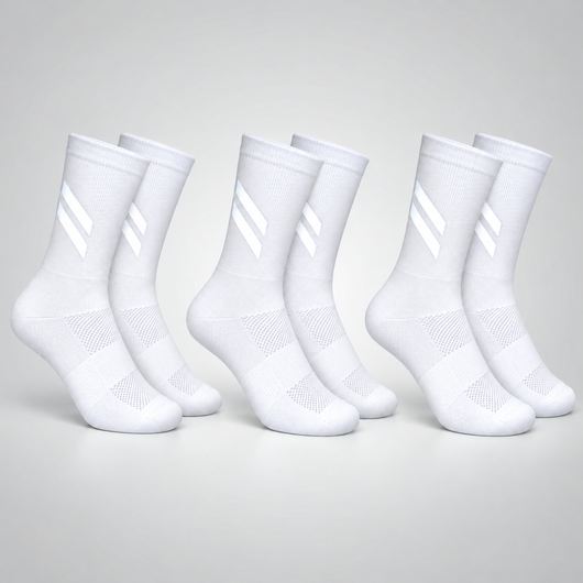 Core Premium Reflective Socks - White (3 Pack)